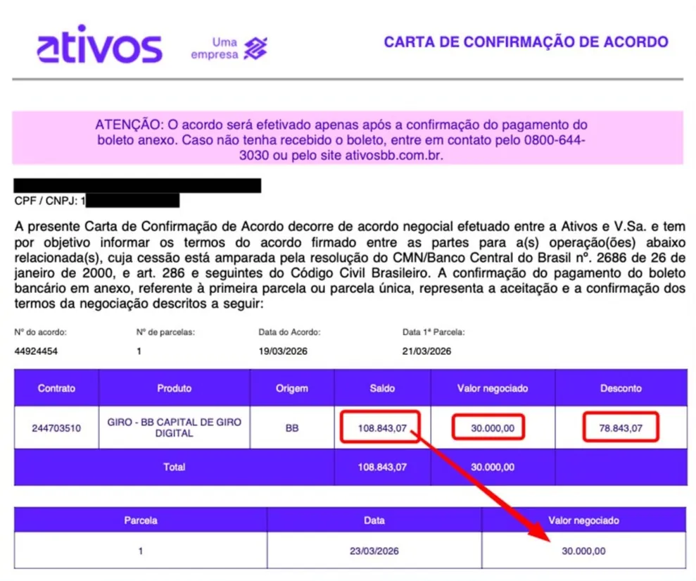 Comprovante — Banco do Brasil